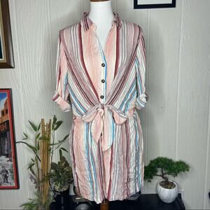 Women’s Lumiere Pinstripe Shorts Romper NWT (L)